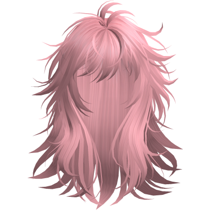 Pink Long Layered Anime Wolfcut Roblox item