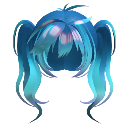 ʚ♡ɞ Short Messy Twintails - Electric Cyan Blue Ene Roblox item