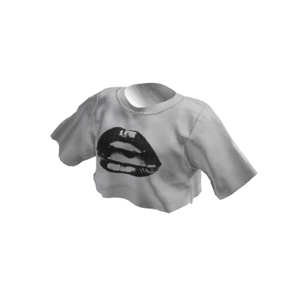 Lips crop top white thumbnail
