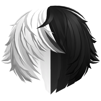 messy black&white vampire emo anime hair w tufts
