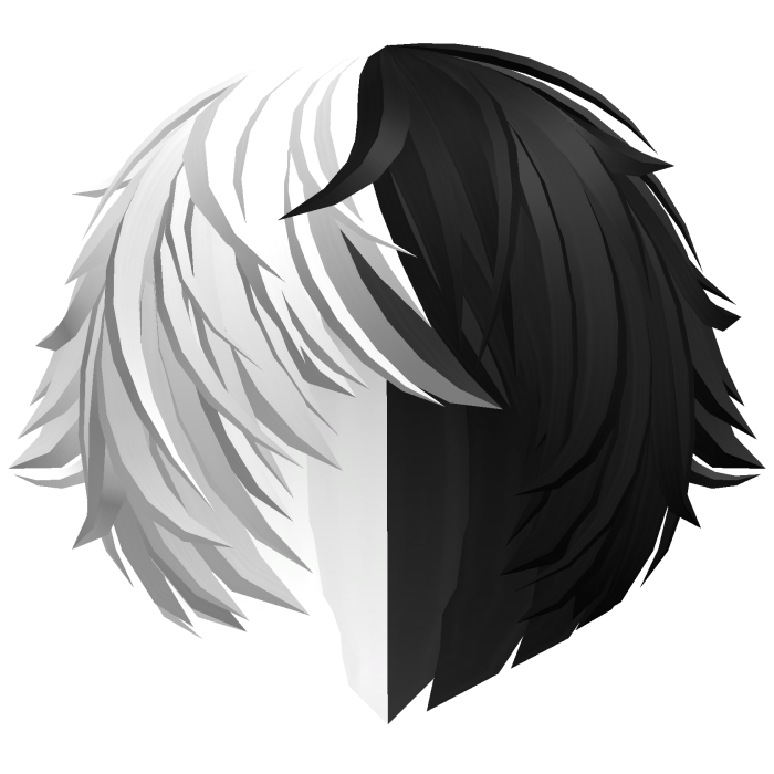 messy black&white vampire emo anime hair w tufts