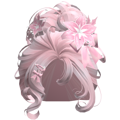 ♡ Christmas Flowery Bun Updo (Pink)