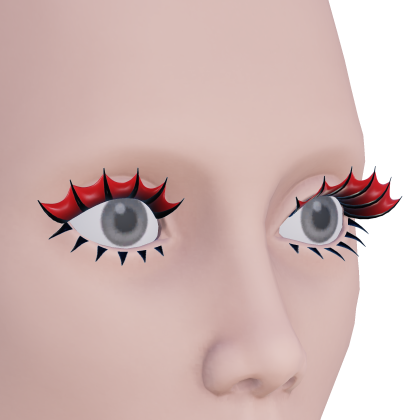 Halloween Bat Wing Eyelashes Red Black