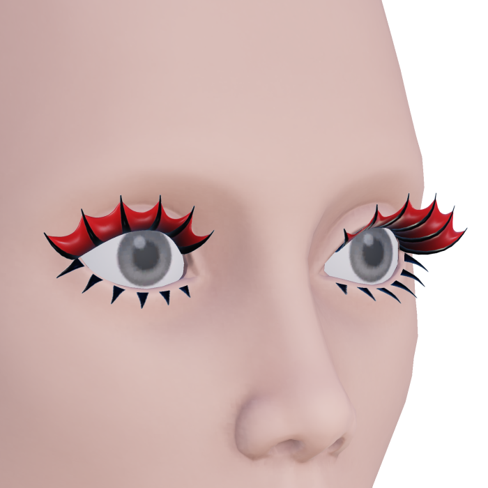 Halloween Bat Wing Eyelashes Red Black
