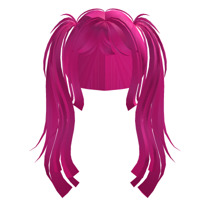 messy harajuku gyaru twintails (hot pink) Roblox item