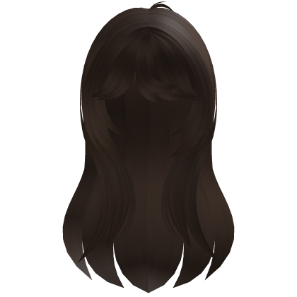 sweet overgrown messy straight hair in dark brown
