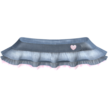 ୨୧ : adorable denim pink heart ruffle skirt