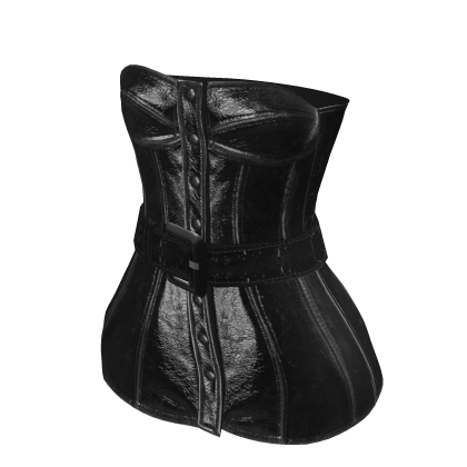 Black Leather Button Corset thumbnail
