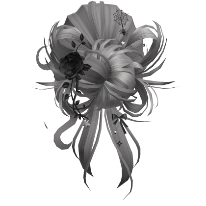 Gothic Messy Rose Thorn Bun (Gray)