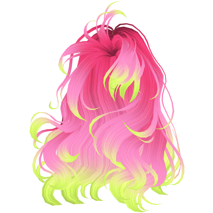 GLOWING Curly Blowout Pink & Green