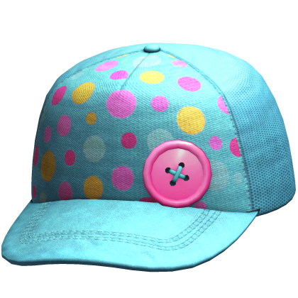 Blue Multicolor Confetti Button Cap