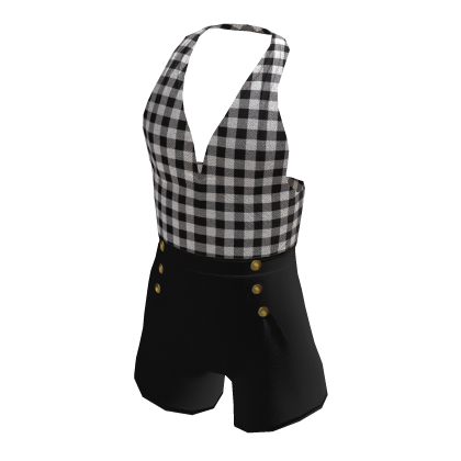 BB One Piece Cute Jumper Plaid Black