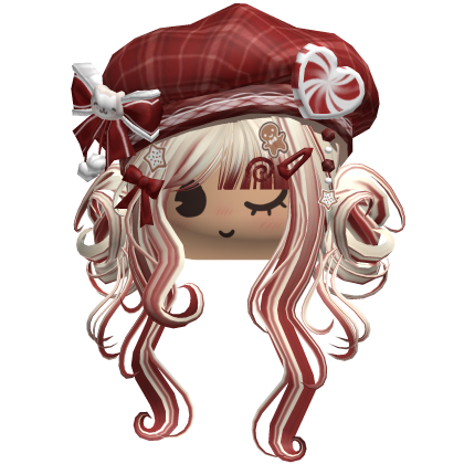♡ Christmas Swirly Wispy Buns (Beige & Red)