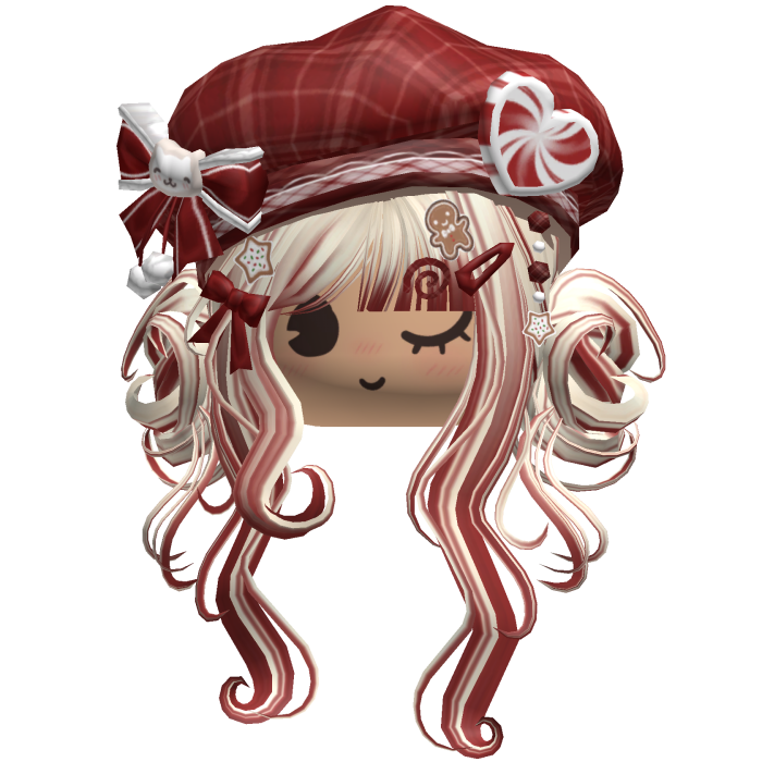 ♡ Christmas Swirly Wispy Buns (Beige & Red)