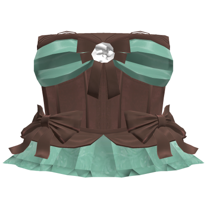 🎀 Coquette Ruffle Bow Corset Dress Royal ChocMint