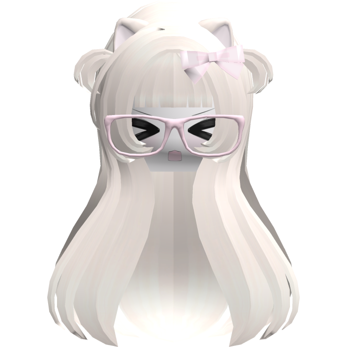 Kawaii Light Blonde Long Flowy Hair /w Glasses