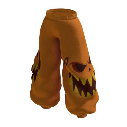 Orange Pants Halloween Pumpkin Head