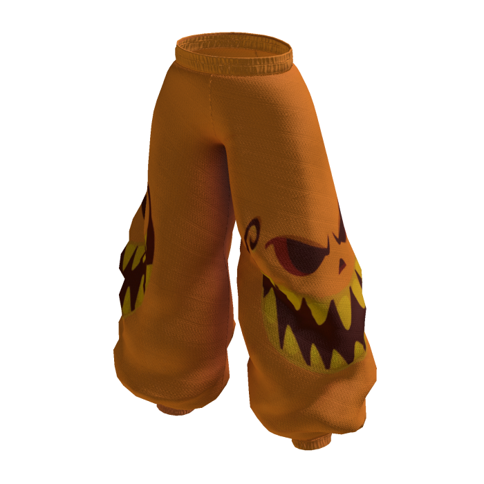 Orange Pants Halloween Pumpkin Head