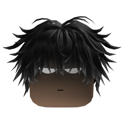 Messy Anime Hair w/ Glowing Eyes (Black)