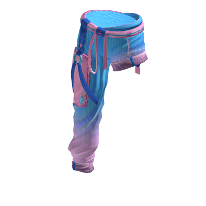 Hip-hop Punk Half Pants-Half Shorts Blue & Pink thumbnail