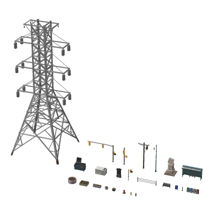 City Props Pack Urban Environment Buildings Roads