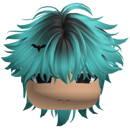 🎃 Messy Emo Halloween Boy Hair (Black/Cyan) Roblox item