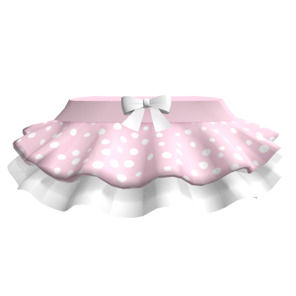 Pastel Pink Mushroom Cute Ruffled Skirt