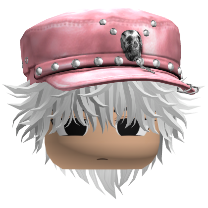 Fluffy Emo Pink Beret Y2K Boy Hair (White)