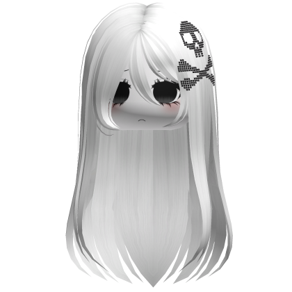 Straight Emo Moe Skull Hair White