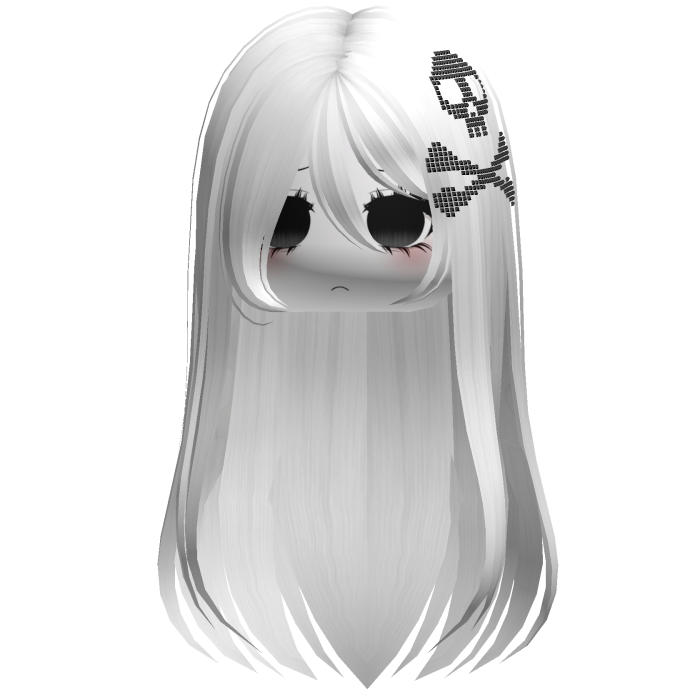 Straight Emo Moe Skull Hair White