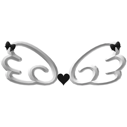Little Angel Ribbon Wings - White Black Roblox item