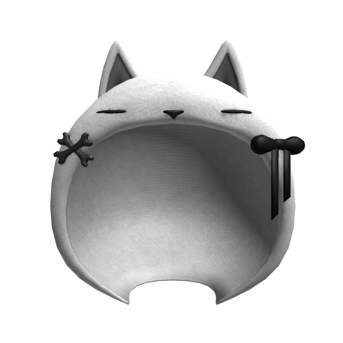 white cat ear hood bone bow crossbones gothic