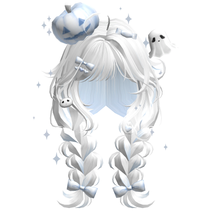Halloween Cute Pumpkin Braids (White&Blue) Roblox item