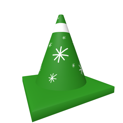Green Snow Christmas Traffic Cone Roblox item