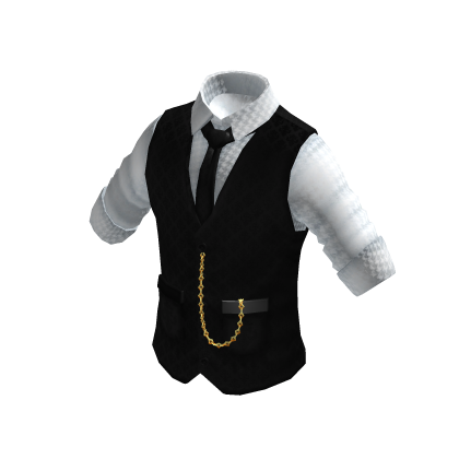 Waistcoat | Rolled up Shirt | White & Black thumbnail