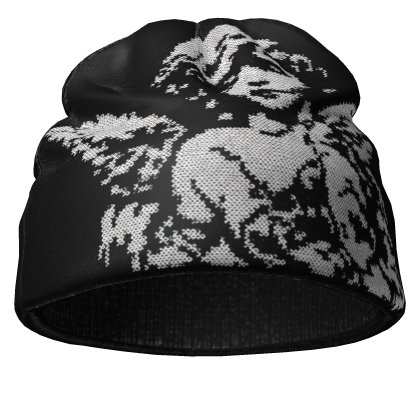 Y2K Black Angel Beanie