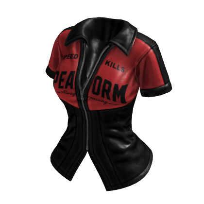 Y2K Sporty Streetracer Jacket (Black Red)