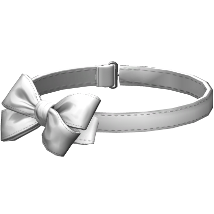 White Coquette Ribbon Bow Choker Roblox item
