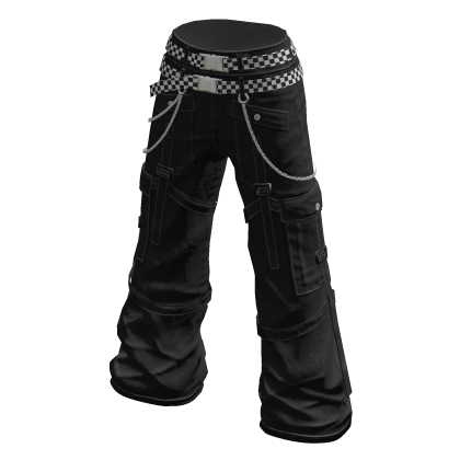 aprelle Y2k Warrior Cargo Pants Black Checker Belt