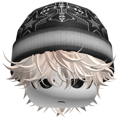 Messy Spikey Hair W/ Skater Beanie Beige Roblox item