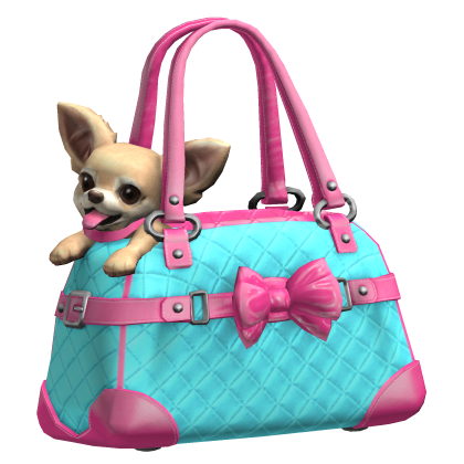 Pink & Teal Chihuahua Dog Bag 2000s Mcbling