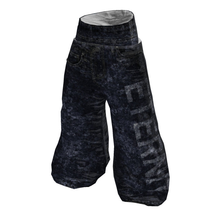 Faded Blue Saggy Denim Pants w/ Boxers