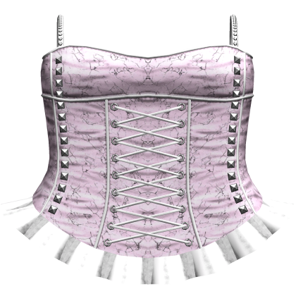 Pink Goth Ruffled Skirt + Studded Laced Corset 3.