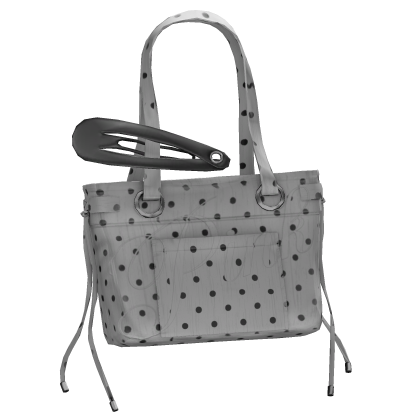 PINK Polkadot Oversized Clip Tote Bag In White  Roblox item