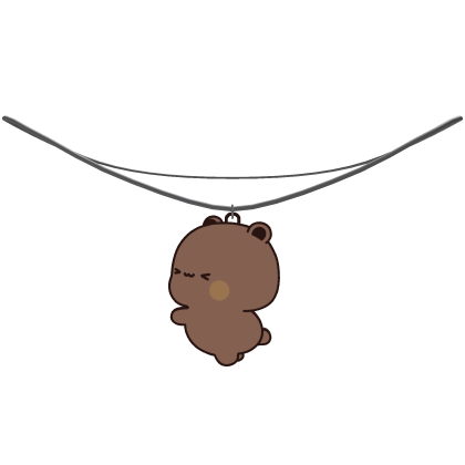 (1.0) Cute Silver Threaded Dudu Bear Necklace  Roblox item