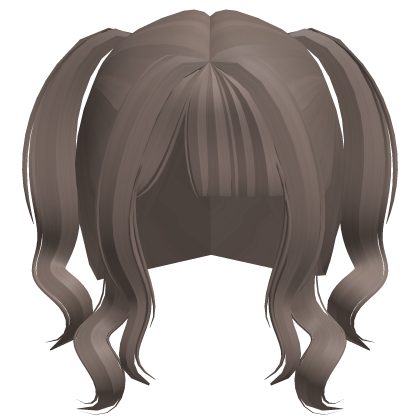 𖹭 cute twirly dollete pigtails in ash brown