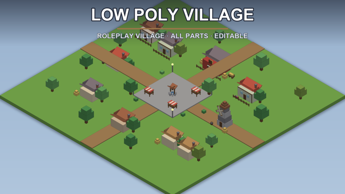 Low Poly Village Roleplay Map Town Houses preview 1