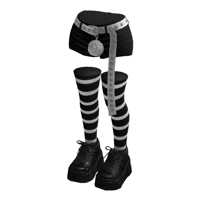 Stylish Shorts Hanging Belt (Black White)
