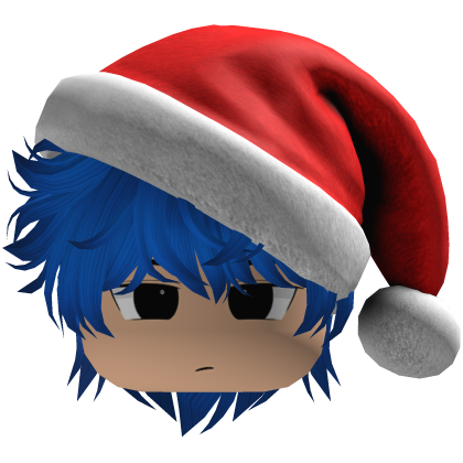 fluffy hair Christmas beret hat emo y2k (Blue)