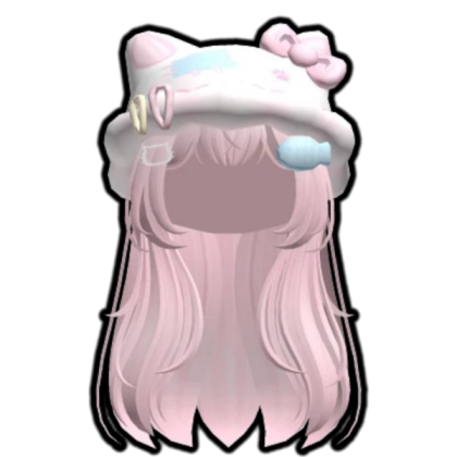 pink layered hair beanie Roblox decal